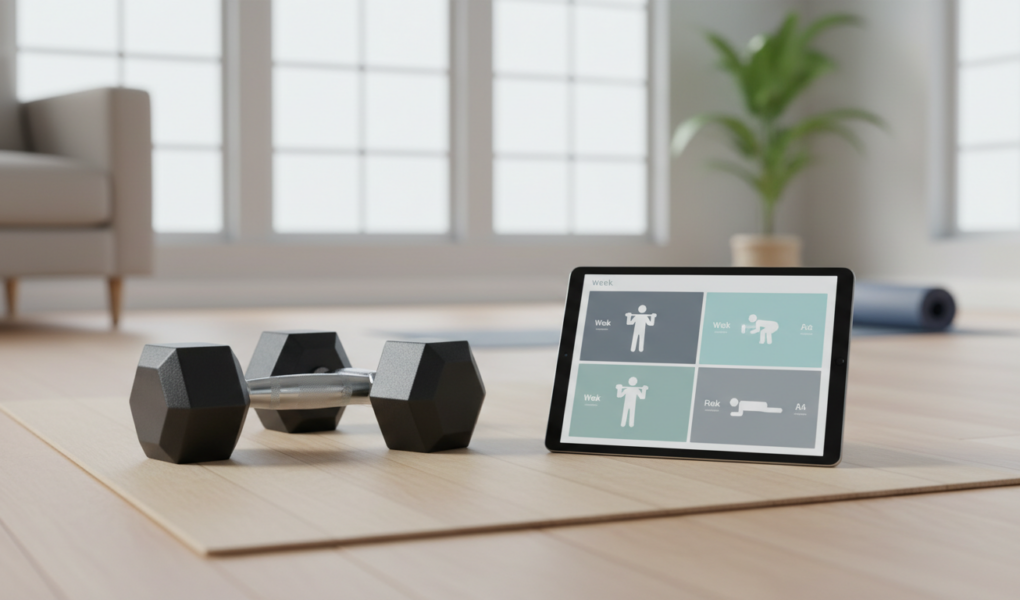 treino com halteres em casa para iniciantes